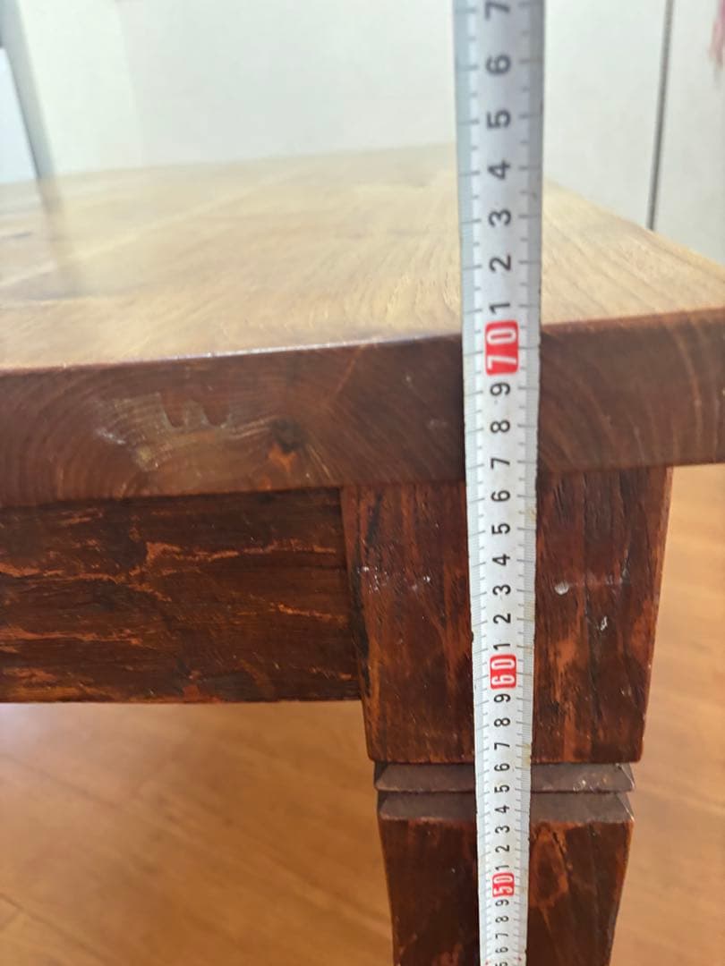 木製　ダイニングテーブル　無垢　150✖︎79 アンティーク　作業台　DＩY