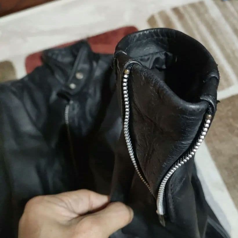 ク*ン様 人気定番Schot641t立ち襟シングルライダースジャケット 36交換