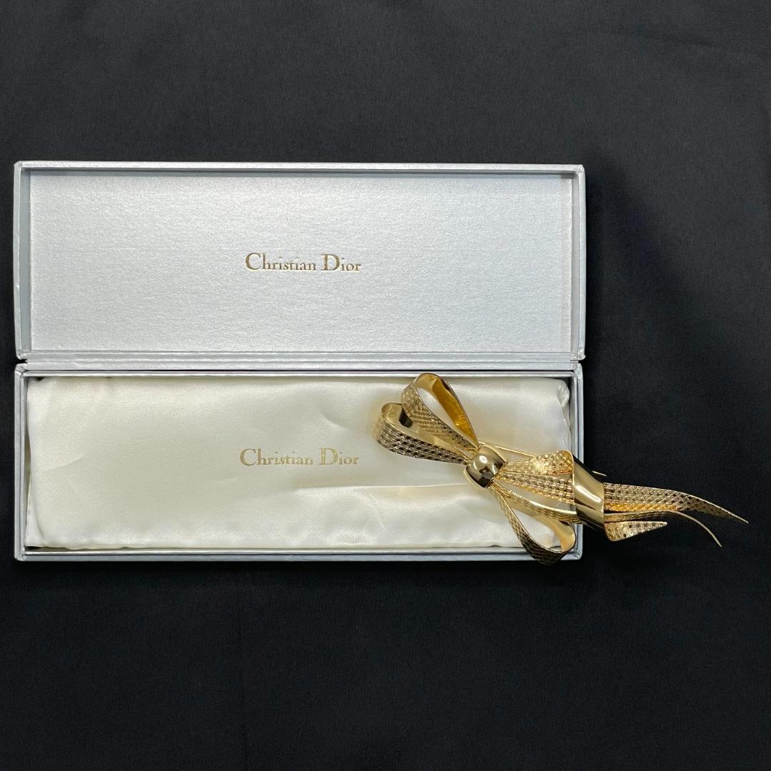 ドイツ製】 クリスチャンディオール ブローチ リボン ビンテージ 大ぶり
