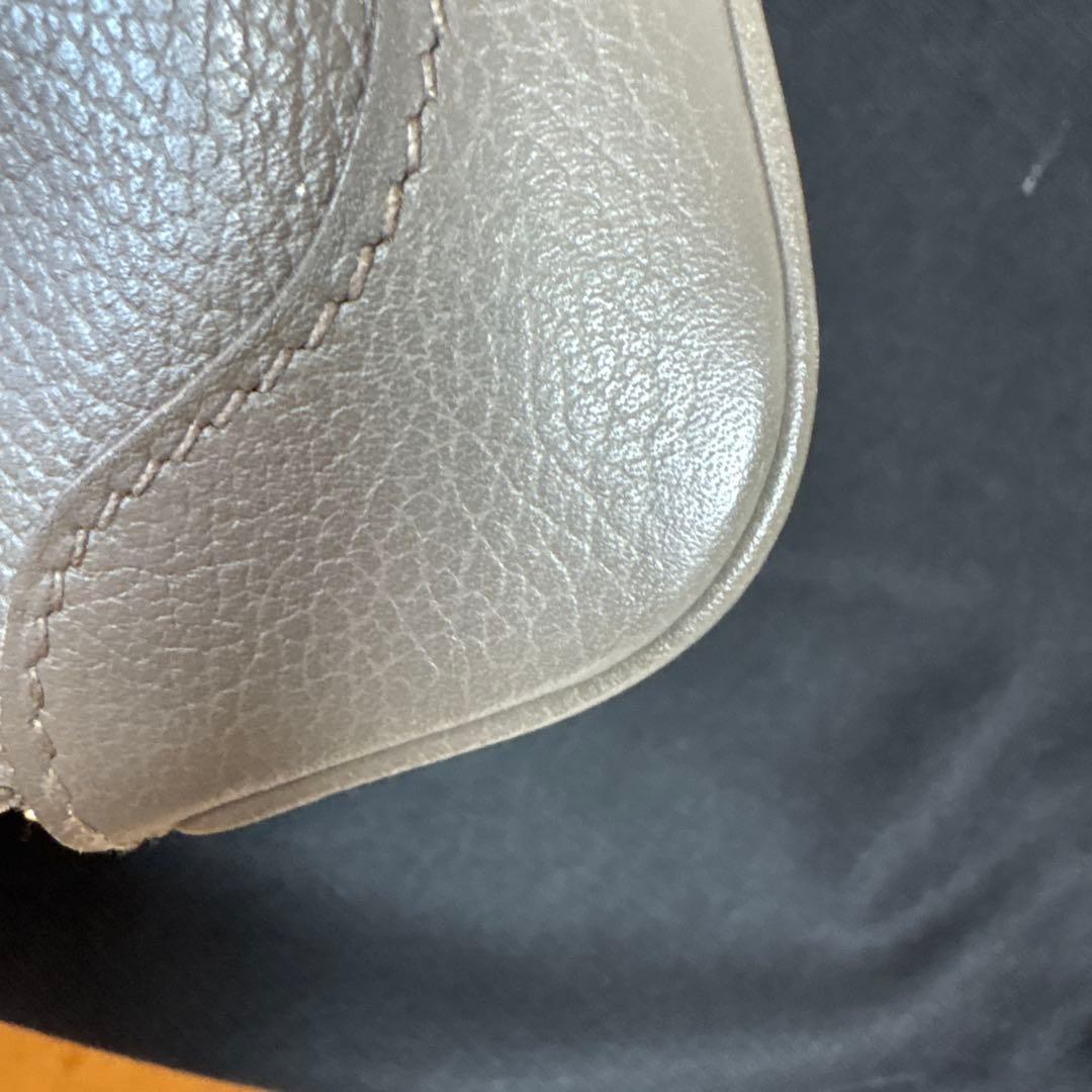 HERMES グレー レザー ペンケース