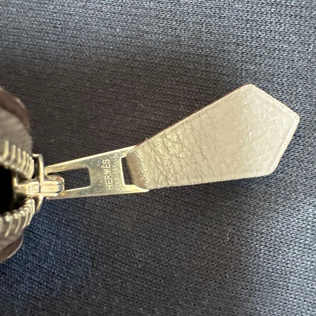 HERMES グレー レザー ペンケース
