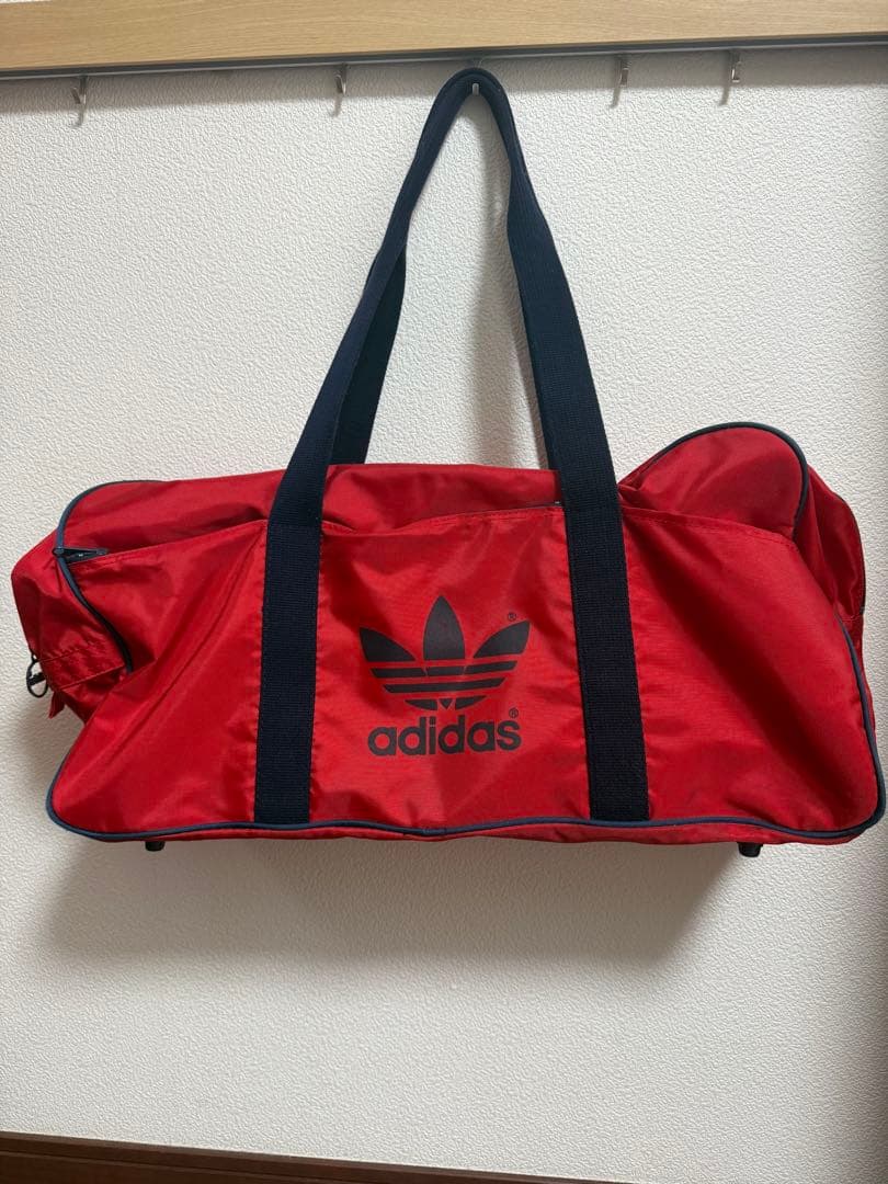 80s adidas ヴィンテージ スクールバッグ ボストンバッグ 赤紺 - メルカリ