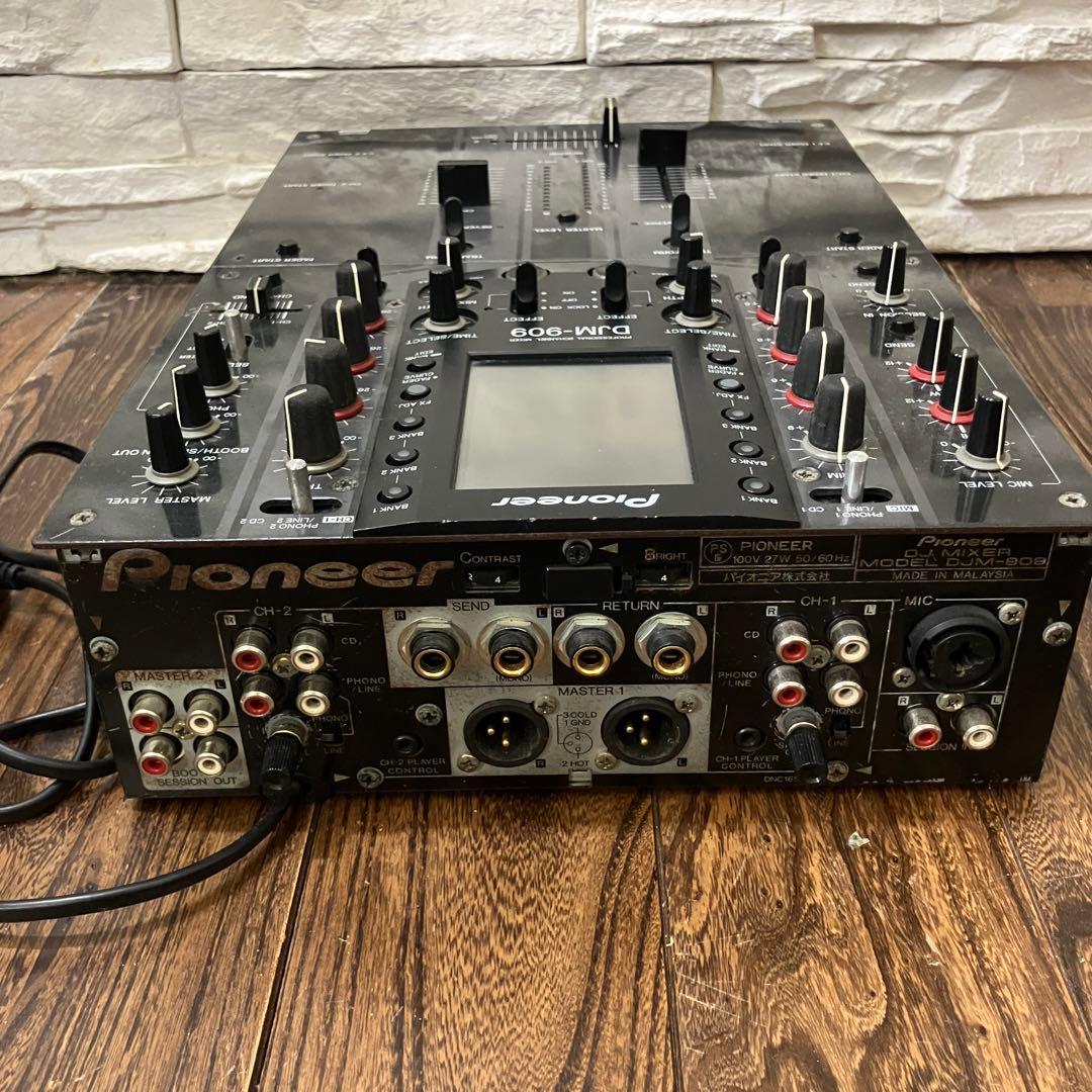 送料込 pioneer djm 909 2ch最高峰djミキサー ジャンク扱い 中古品の