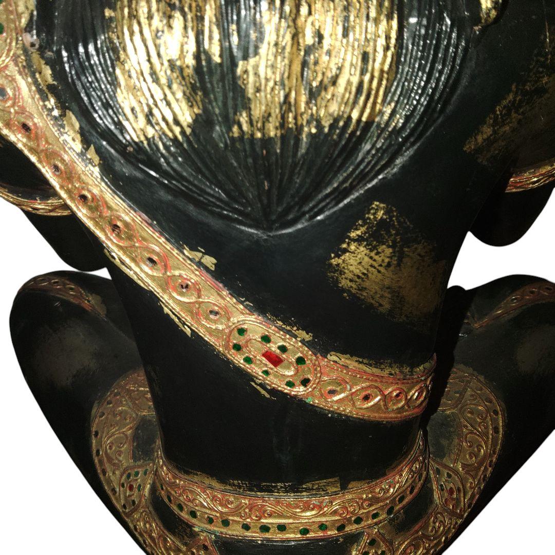 タイ仏教 木造仏像 高さ66cm アンティーク