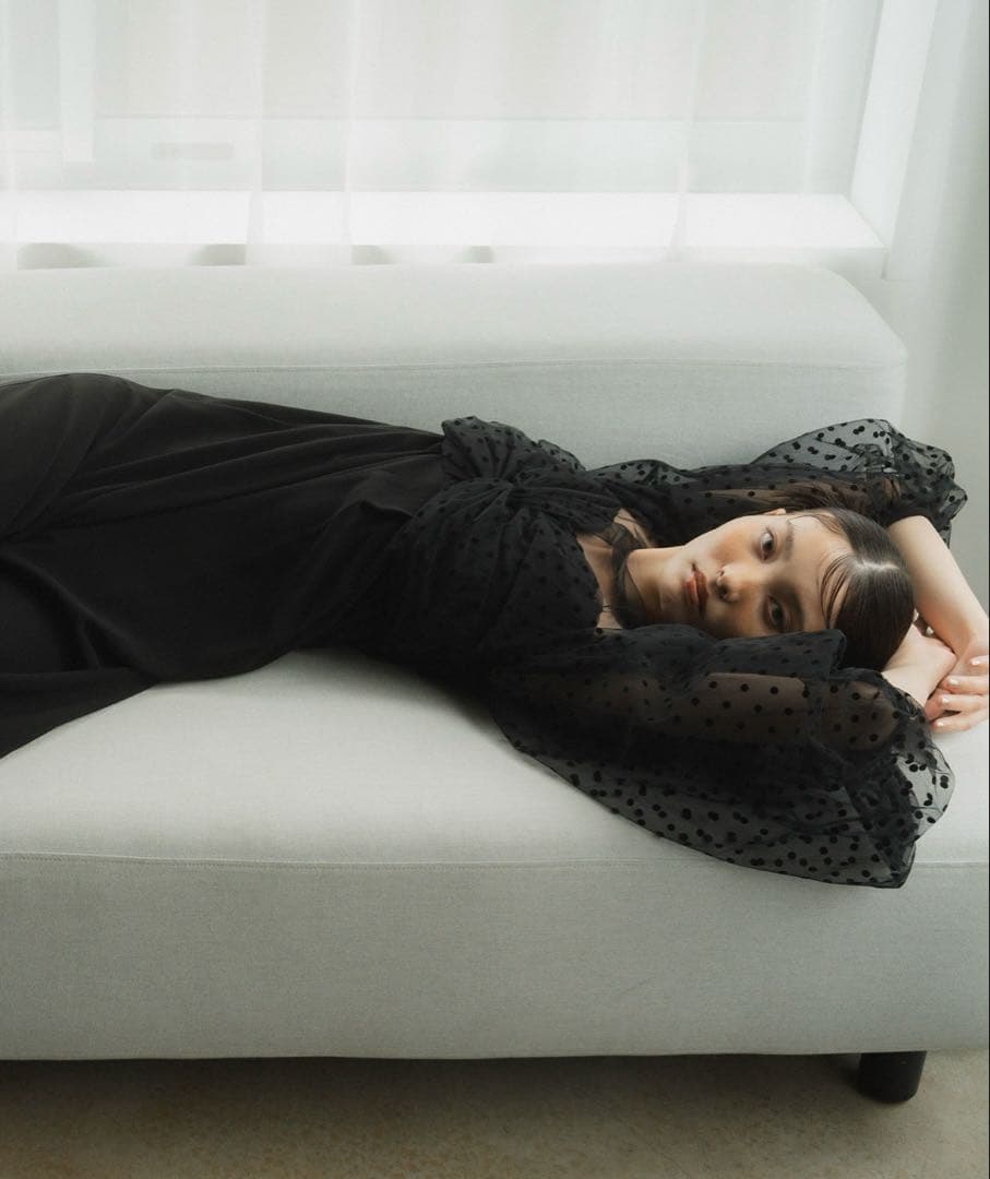 ANDRÉSDアンドレスド　フロッキードットパンツドレス