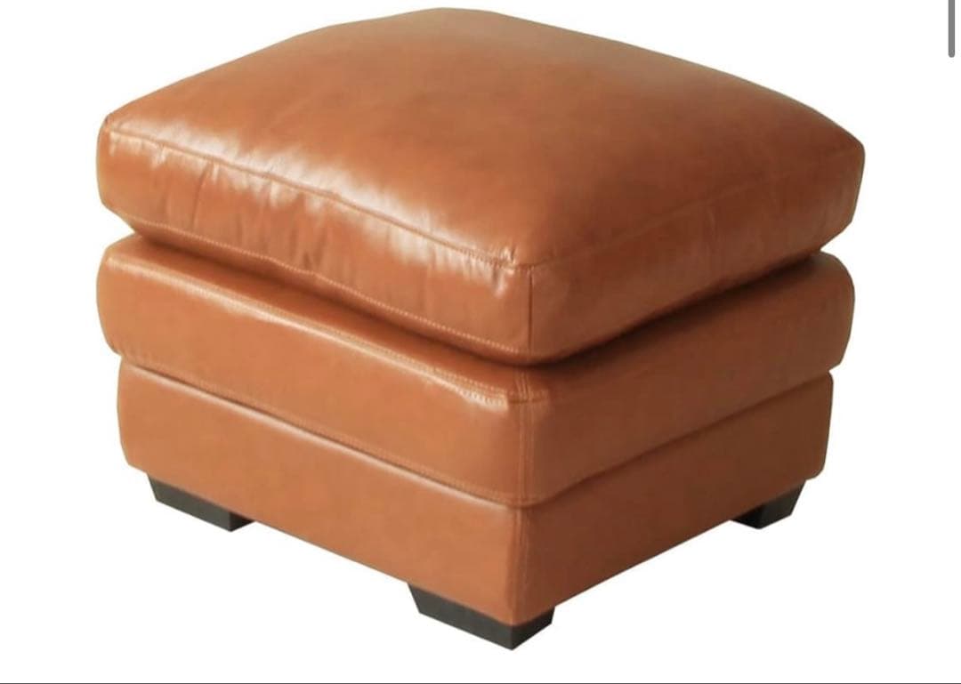 オットマン ブラウンレザー