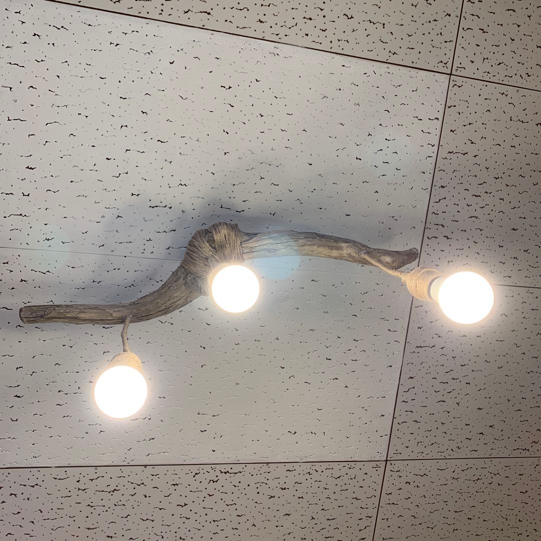 送料無料】☆LED専用☆3灯式流木照明☆