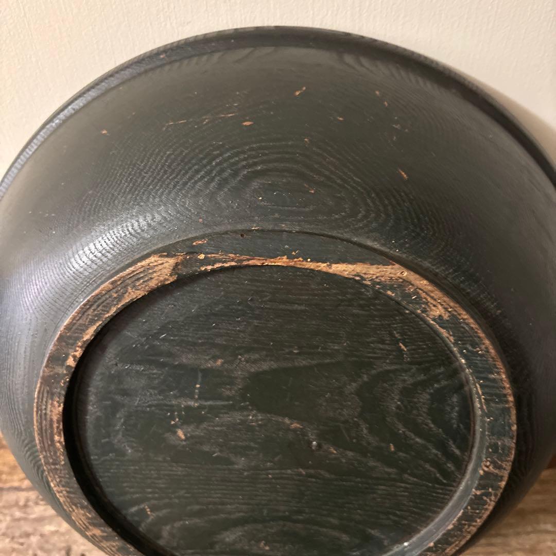 古い捏鉢　こね鉢　くり抜き盆　木地盆　古道具　アンティーク　民家　丸盆　検:李朝