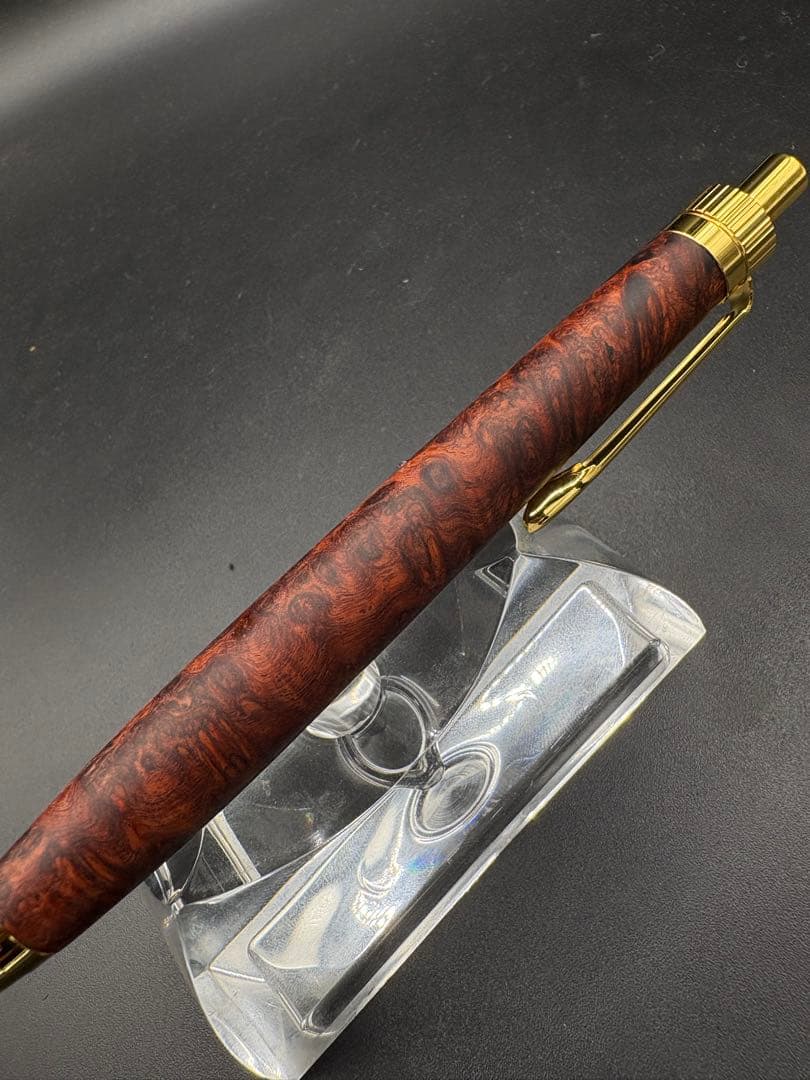 537超極上　本花梨　瘤杢　木軸シャーペン　ボールペン
