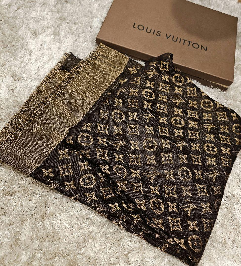 LOUIS VUITTON マフラー ブラウン/ゴールド