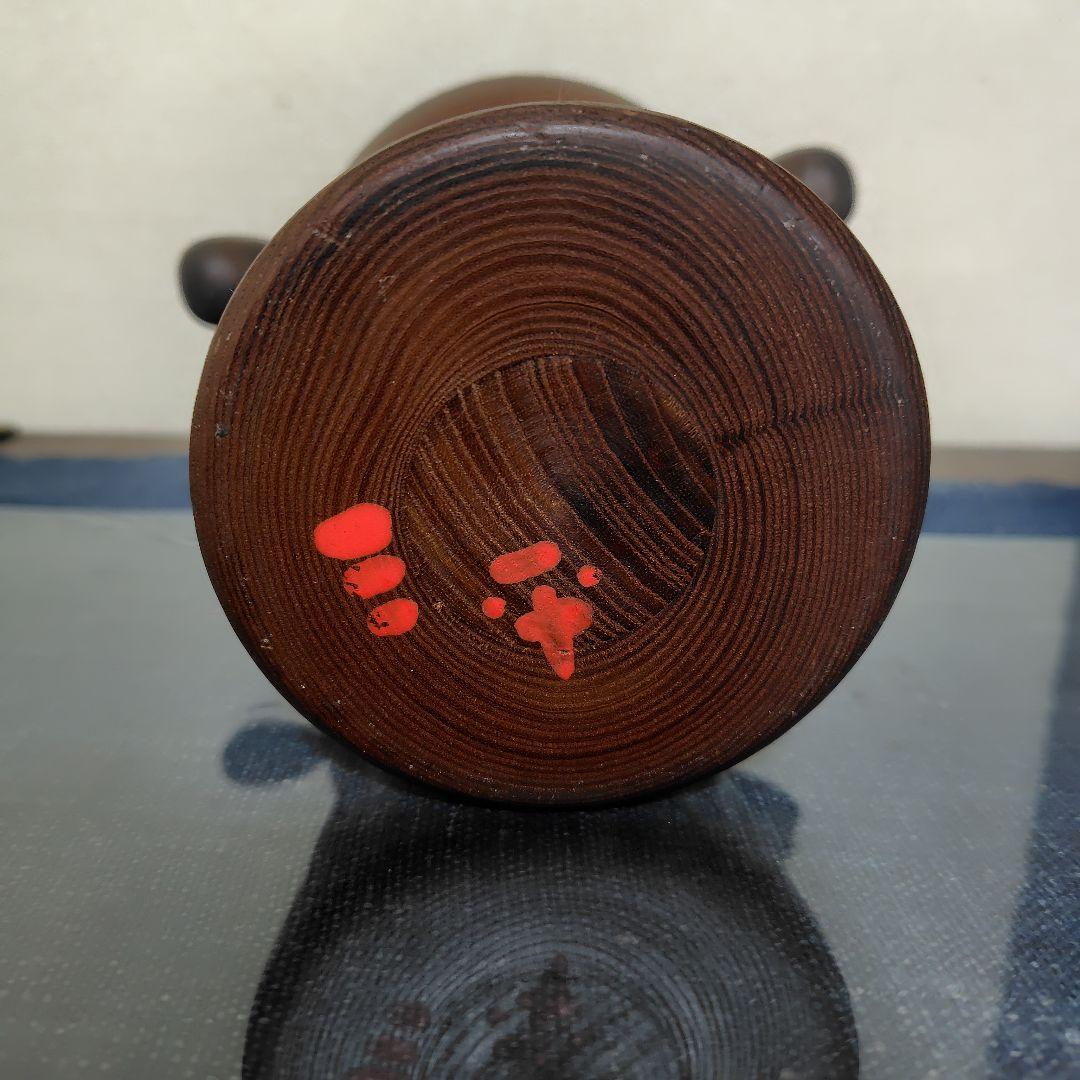 希少品！！『三平コケシ』木製こけし人形 茶色と赤のグラデーション