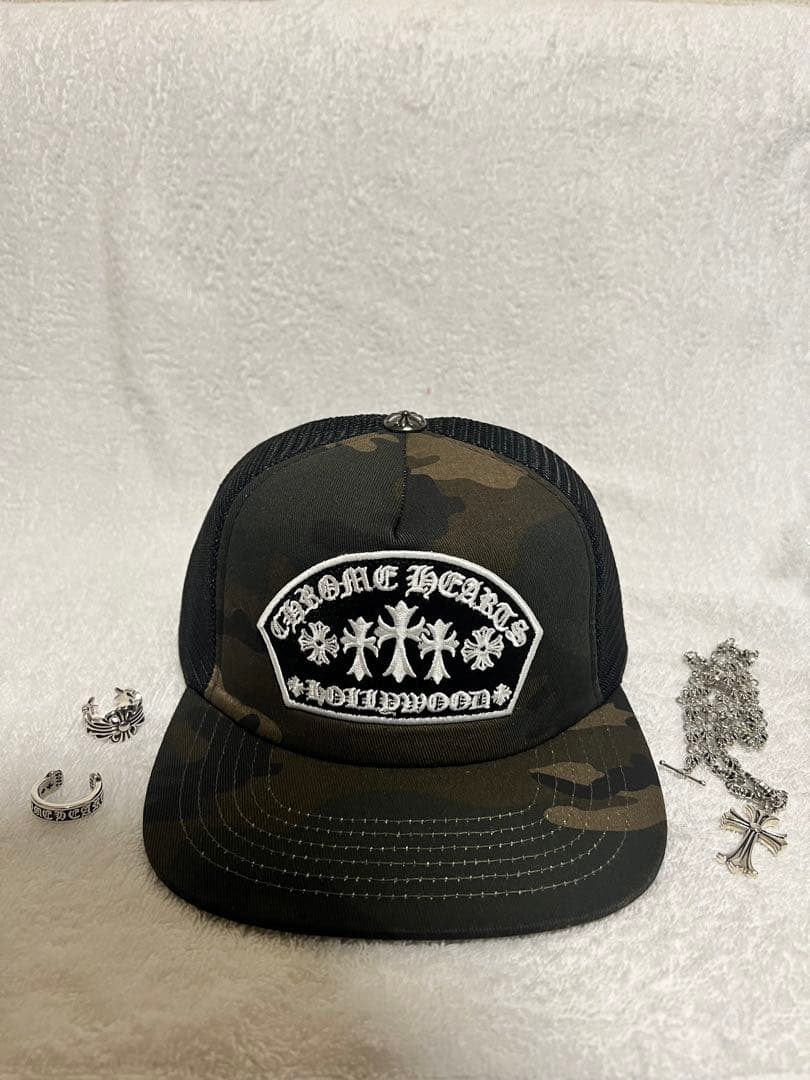 CHROME HEARTS クロム・ハーツ カモフラージュ クロムハーツ 刺繍クロスロゴ カモフラージュ ベースボールキャップ