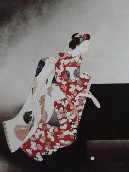 中村貞以、口紅、希少な画集より、新品高級額・額装付、状態良好