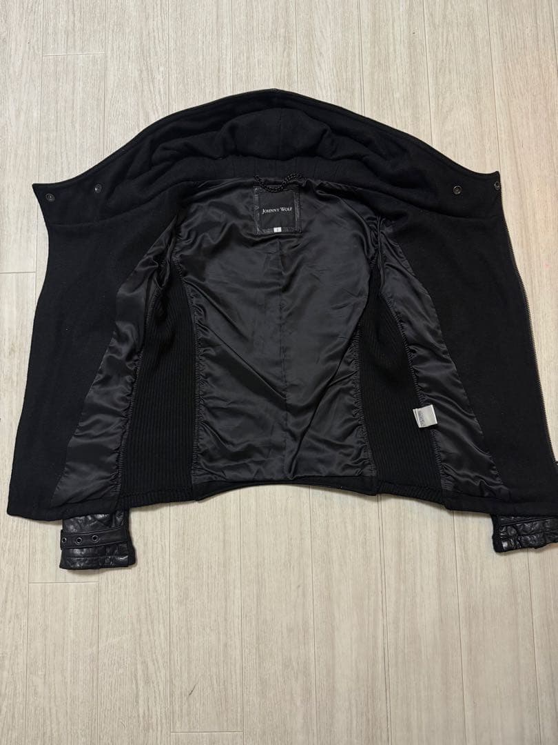y2k JOHNNY WOLF ダブルライダース 変形 レザージャケット 羊革