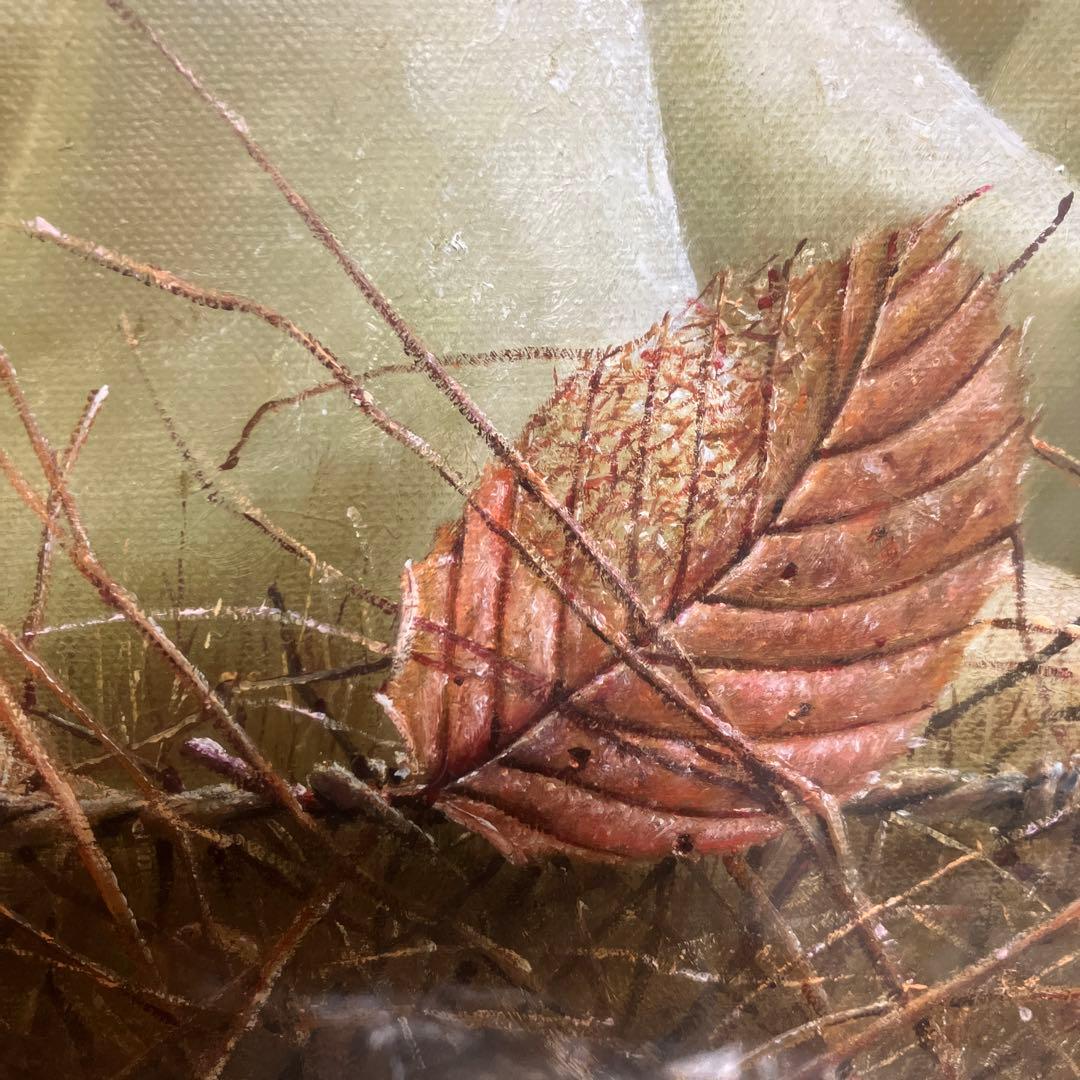 油絵　画家　尾崎文彦先生　原画　F6 額縁付き　タイトル『廻り道』