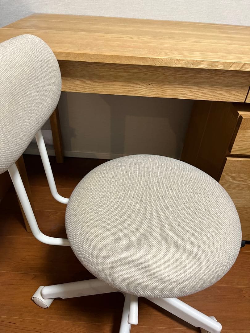 美品【無印良品！1.デスク、2.キャビネット、3.チェア - 3点セット】