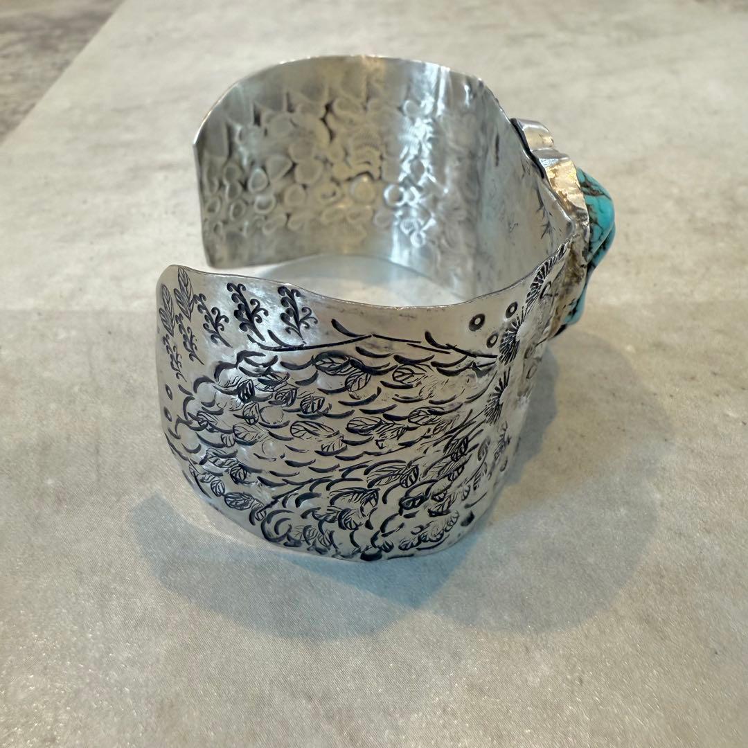 IndianJewelry ターコイズシルバーバングル fine silver
