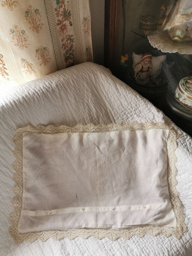 アンティーク ポワンドヴェニス 騎士と犬 ブラーノレース とろみ