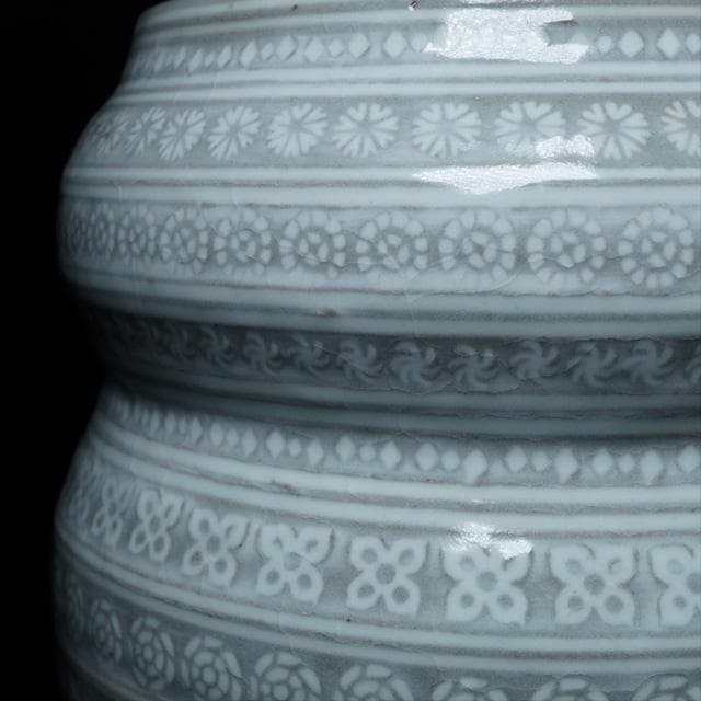 浅見五郎助 花三嶋瓢形水指 鵬雲斎宗匠御書付 共箱 茶道具 裏千家 京焼