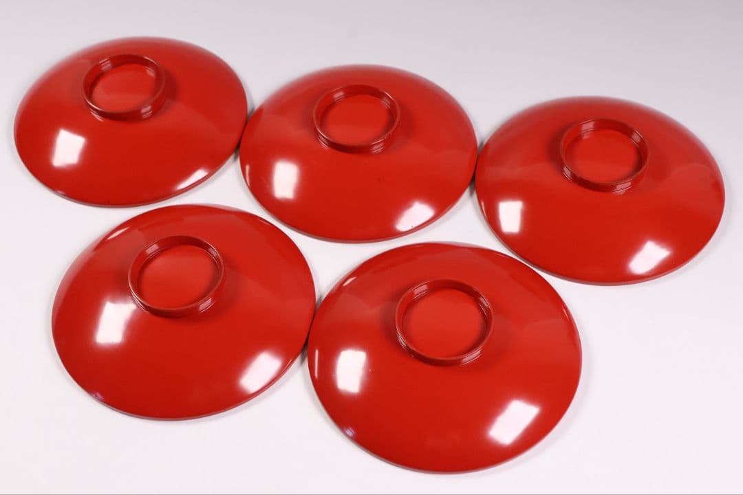 CM373】時代木製漆器 光琳写 金蒔絵 群鶴図 朱塗 引盃 五