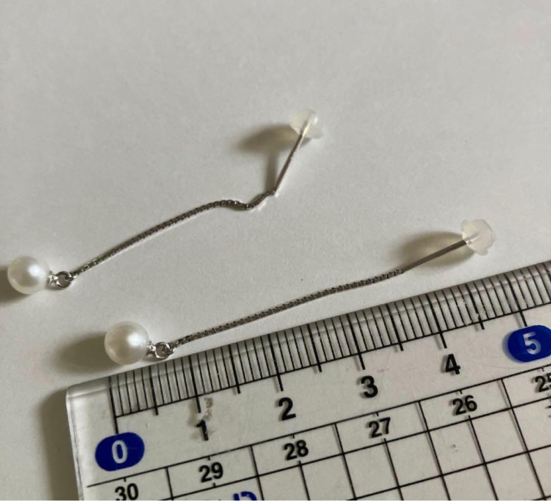 タサキ アメリカンピアス チェーン パール K18WG ホワイトゴールド