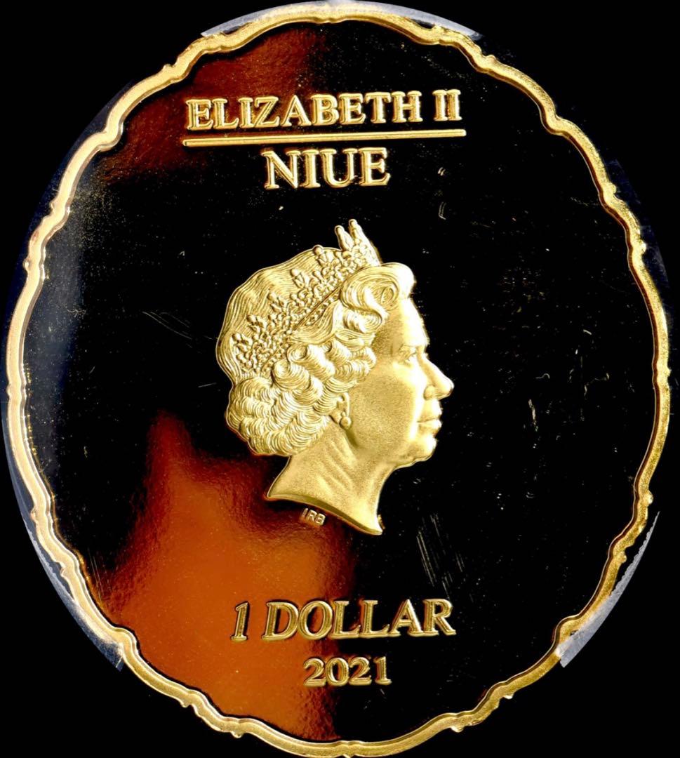 希少】PCGS PR68 DCAM ニウエ 2021 ＄1 ダヴィンチ/貴婦人