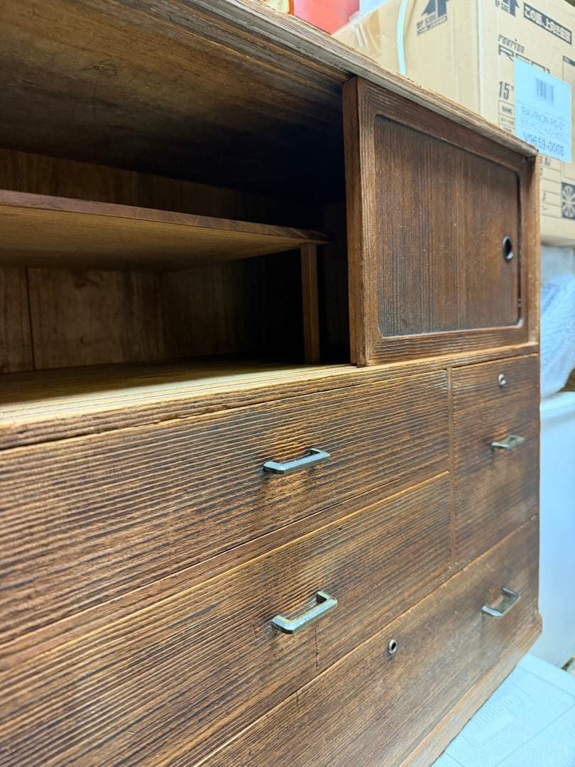 昭和レトロ 茶タンス 水屋箪笥 引き出し付き たのめるメルカリ便