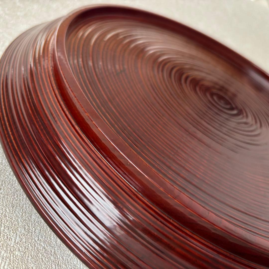 丸盆 『岡本漆専堂』 溜塗『即中斎好』呂久呂目略点前