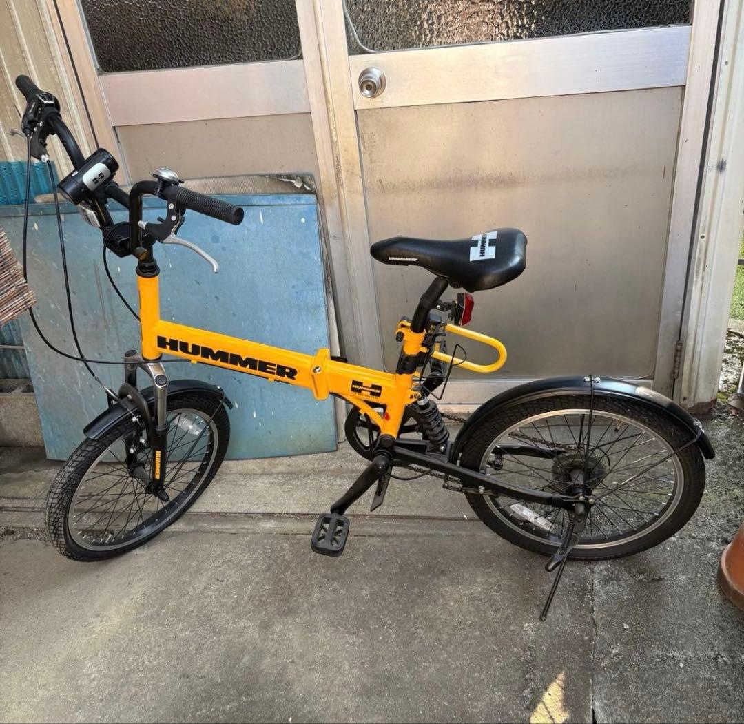 HUMMER 折りたたみ自転車 イエロー カスタム 20インチ 引取り限定