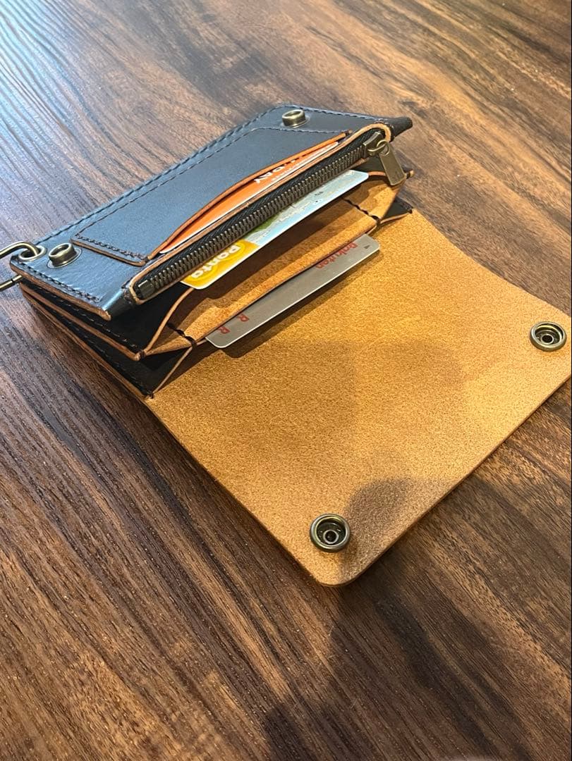 茶芯　トラッカーウォレット　栃木レザー　003