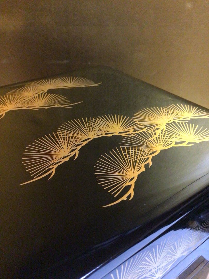 木製 沈金 三段重箱 共箱付き