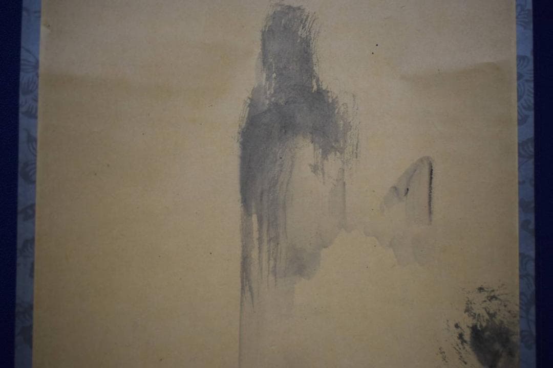 真作/狩野晴川院/山水図/布袋屋掛軸HJ-1000