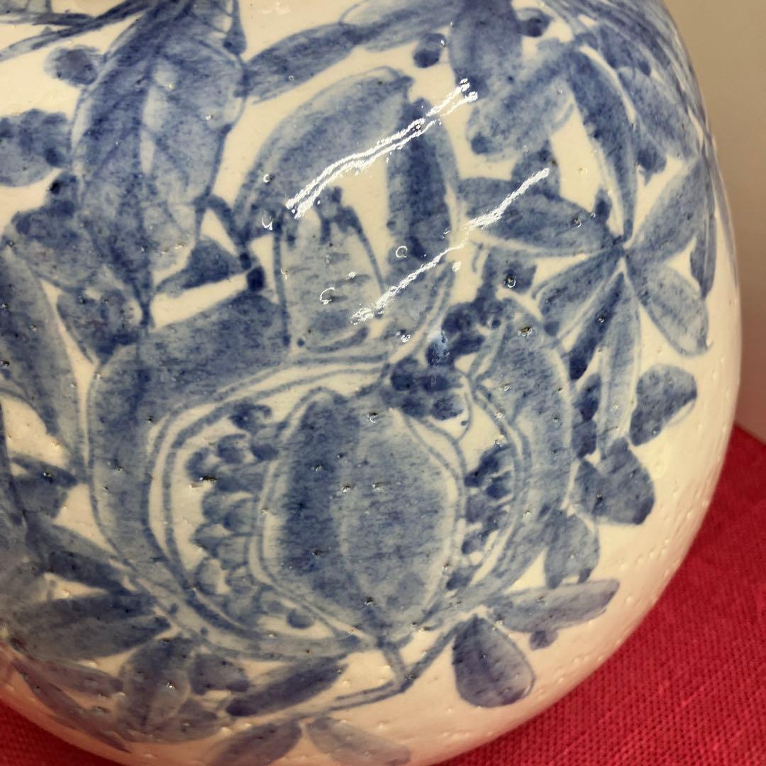 九谷焼実りの秋手描き陶器花瓶