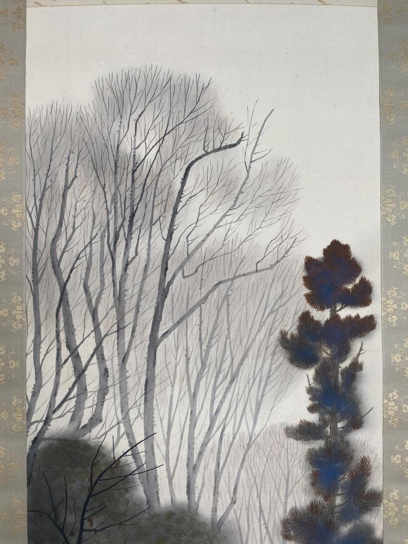 g*d様 綱島静観『黄昏 たそがれ』共箱 明治 岡山 橋本雅邦師事 掛軸