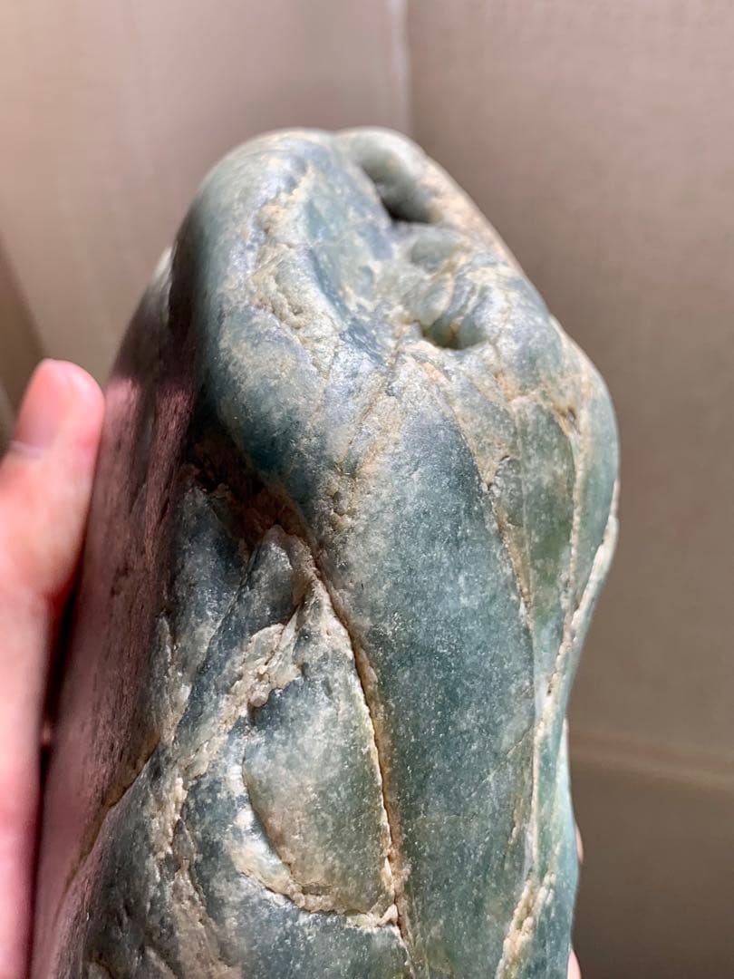 海翡翠 糸魚川入りコン沢青翡翠 海石 ほぼ非売品原石 水石 根付 国産