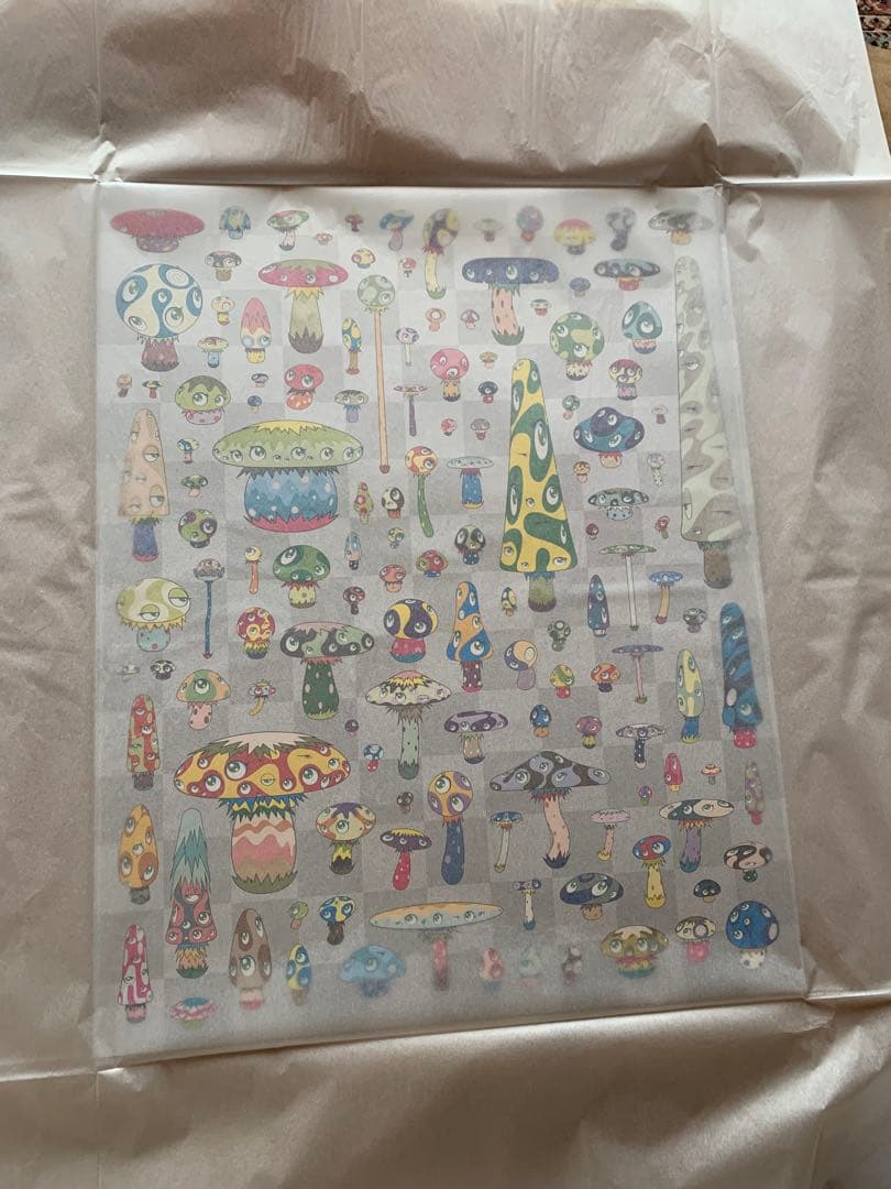 村上隆「ポジきのこ」サイン入り オフセットリトグラフ - メルカリ