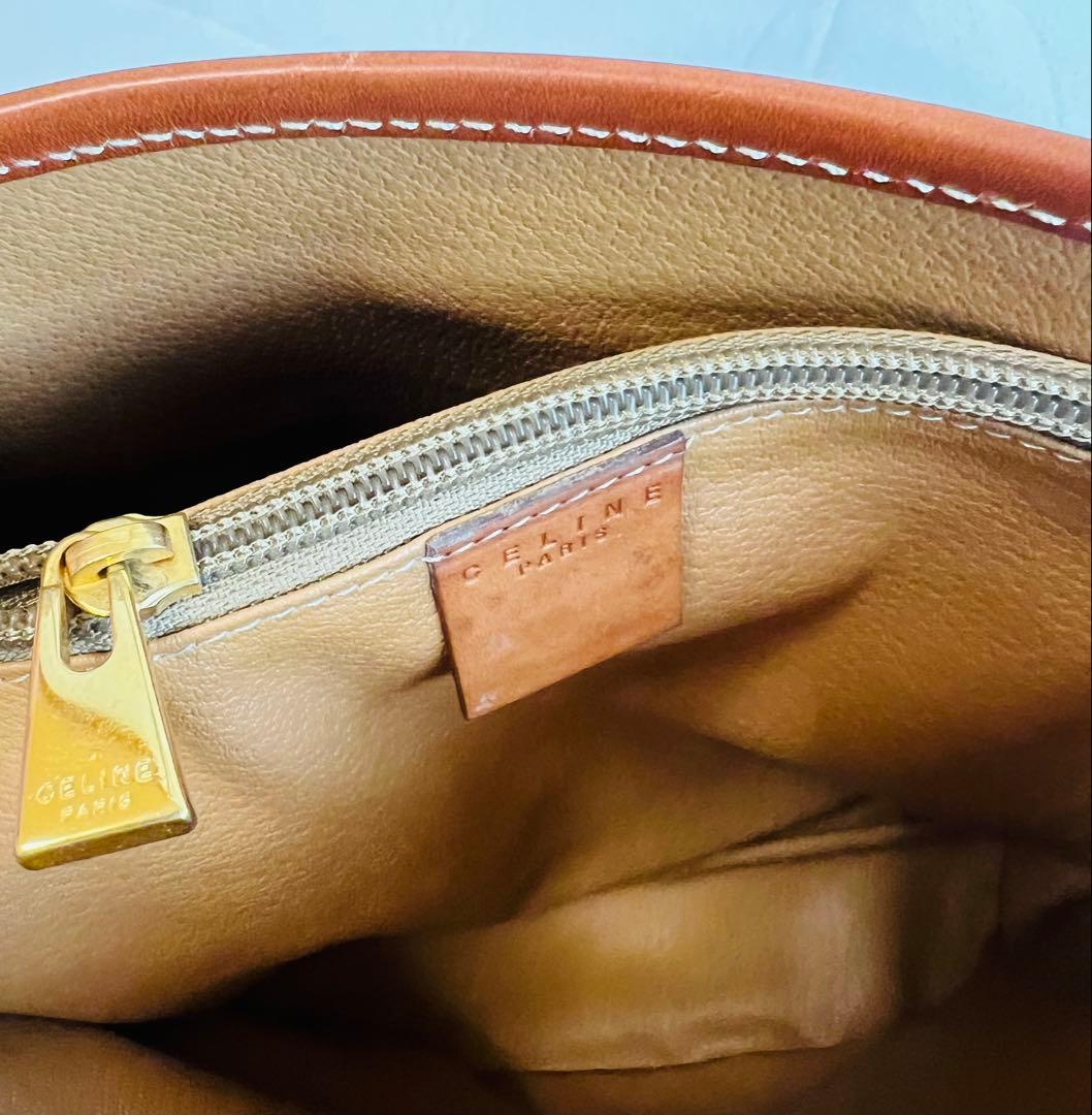 CELINE ブラウンレザートートバッグ