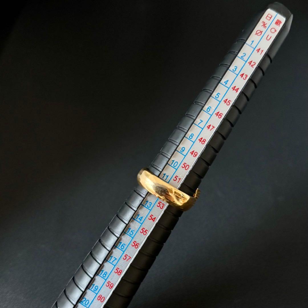 【良品】【クリスチャンディオール】CD ロゴ ラインストーン リング 12号