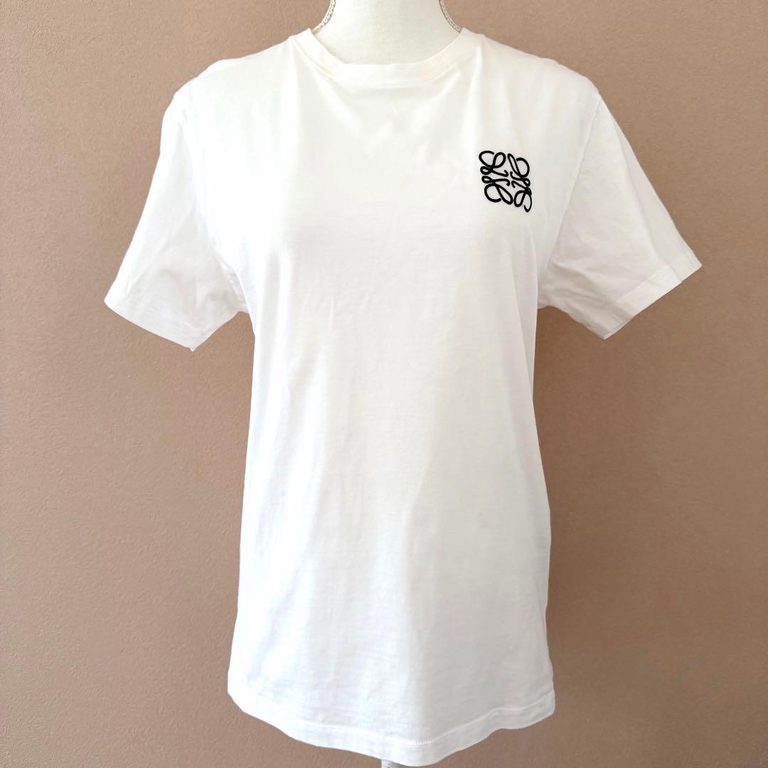 LOEWE ロエベ ホワイト Tシャツ 無地ロゴ入り Mサイズ｜LOEWE ロエベ