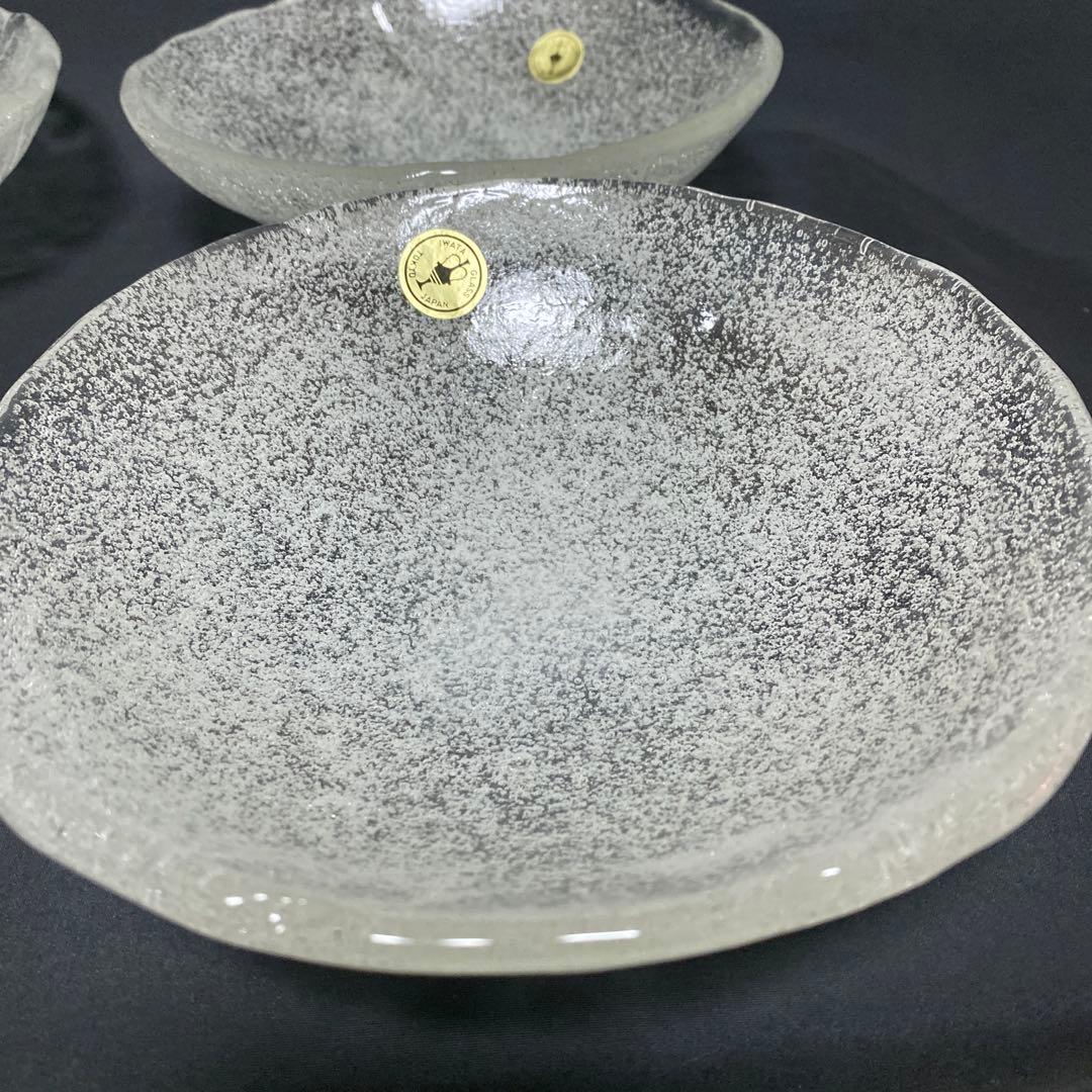 岩田ガラス 気泡 ガラス 浅鉢 深皿 最新 6枚 未使用 美品 2026年最新