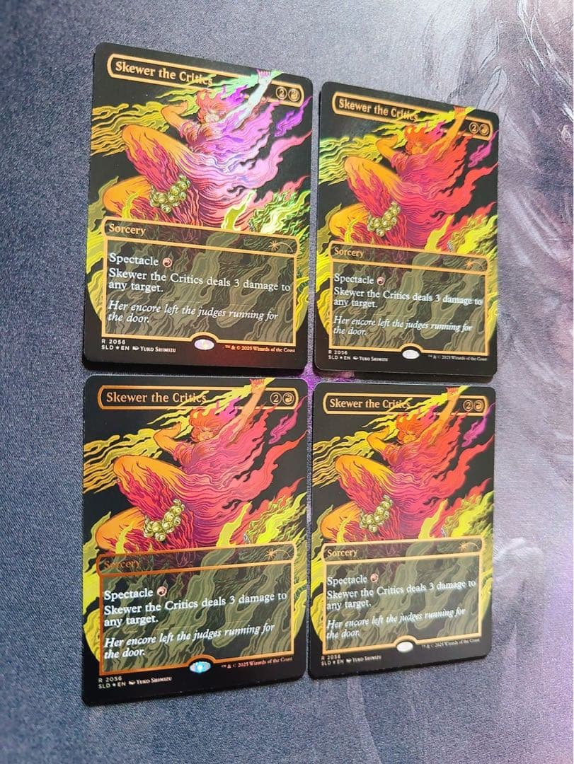 【レイズドfoil】批判家刺殺　英語　4枚セット