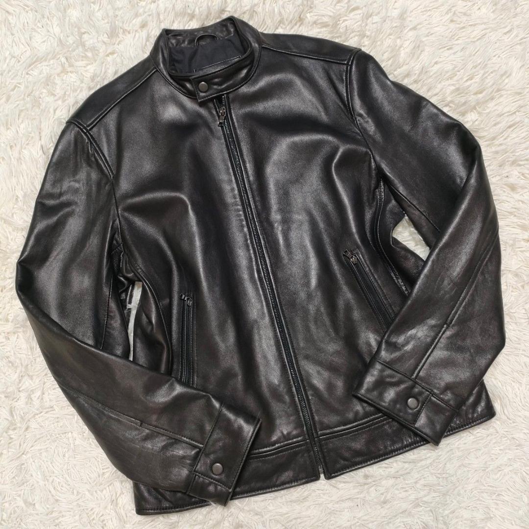カルバンクライン シングルライダース 本革 革ジャン レザージャケット