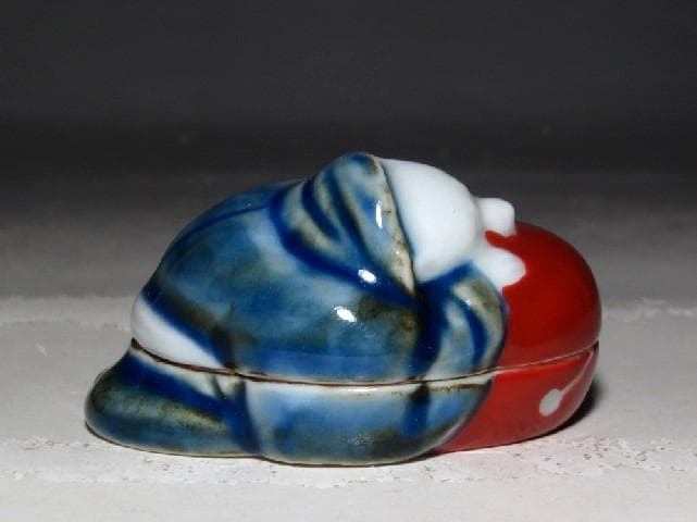 十二代酒井田柿右衛門 赤絵香合 二重箱 裏千家鵬雲斎花押の逸品ｋ781