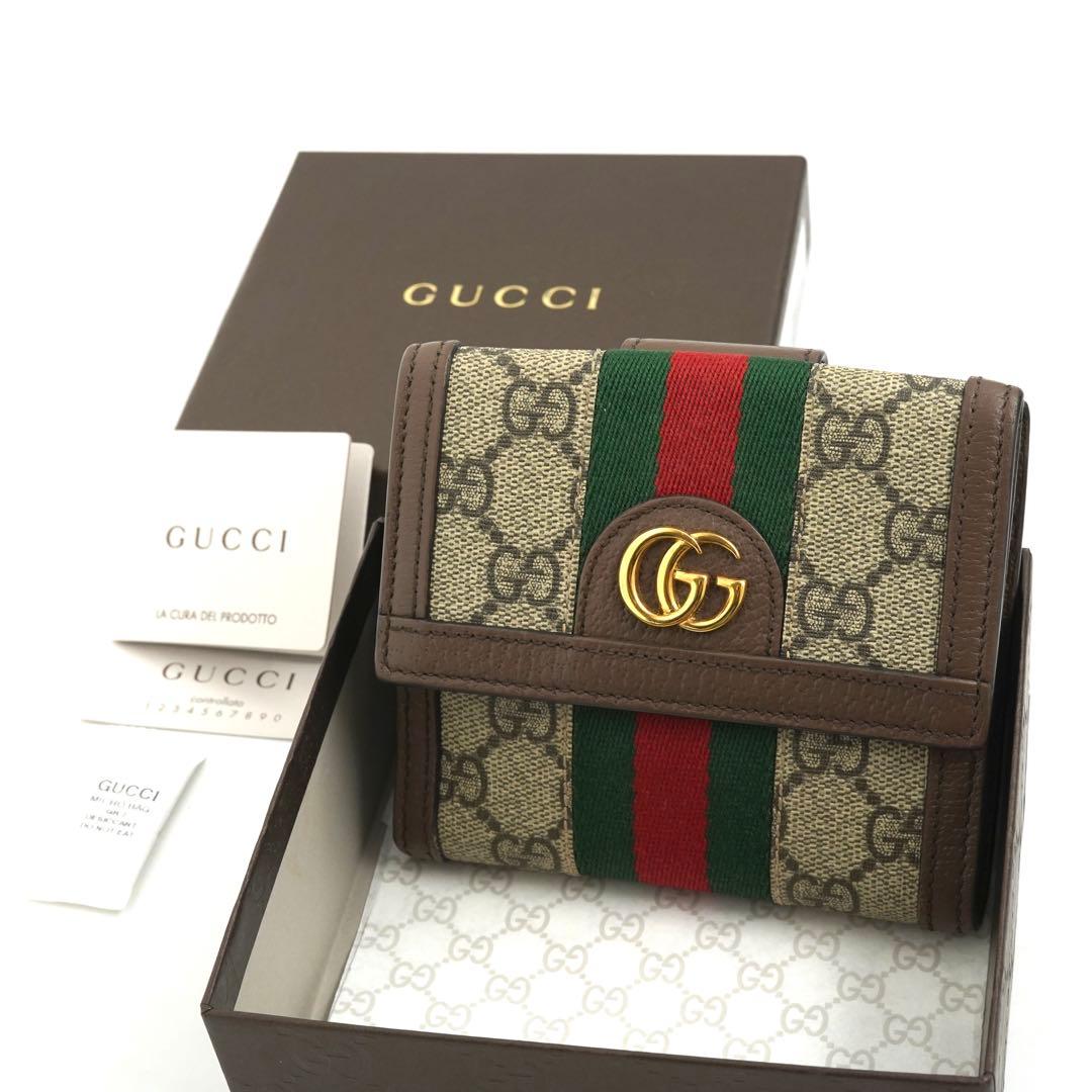 ✨未使用展示品・箱付き✨ GUCCI ミニ財布 シェリーライン マーモント GG