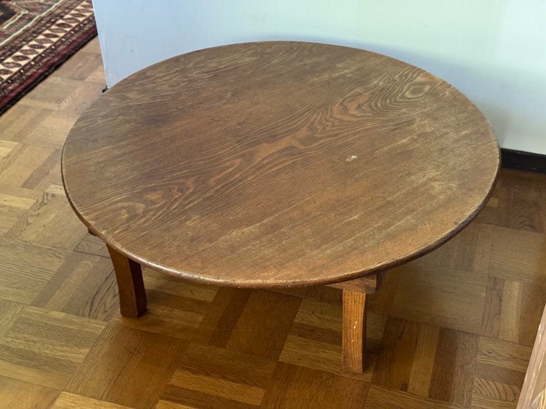 ちゃぶ台 昭和レトロ 木製 形 ローテーブル 当時物