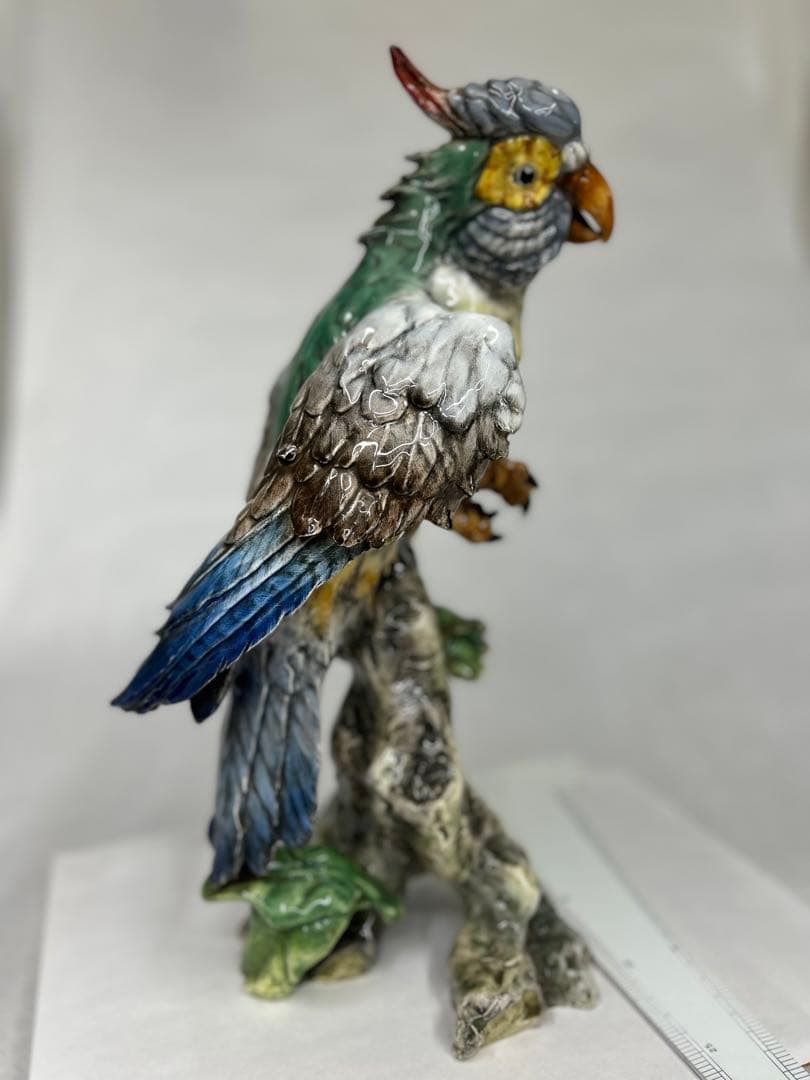 オウム 置き物 イタリア製 オブジェ コレクション 鳥