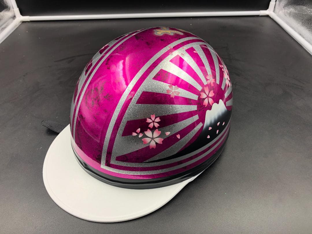 コルク半　カスタム　富士日章　三つボタン　ピンクラップ　ラメ　桜　高級クリヤ