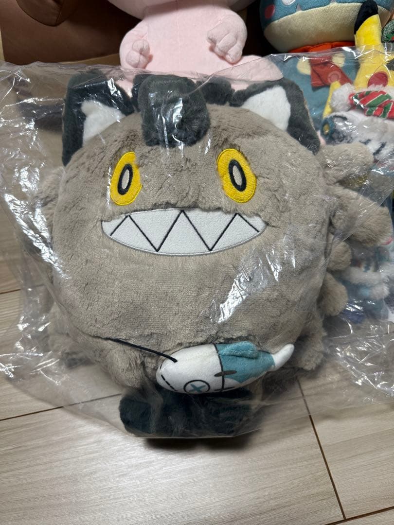 ポケモン　ふわふわ抱きぬいぐるみ　がらるにゃーすのひ　ガラルニャース　タグあり