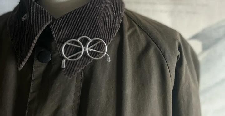 silver925 丸めがね vintage ブローチ