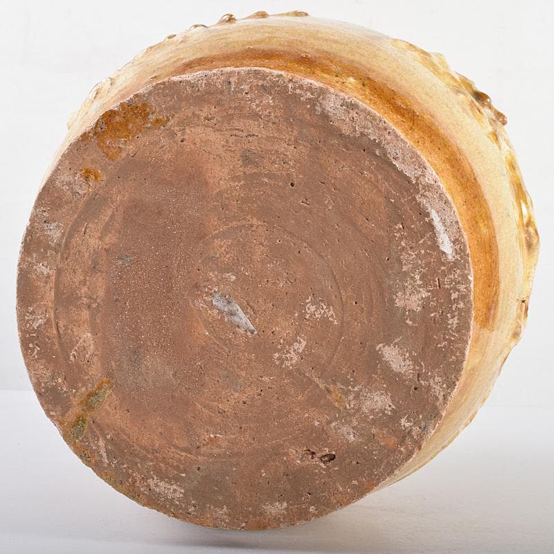 中国 黄釉 貼龍鳳凰文 六耳瓶 C R7669B